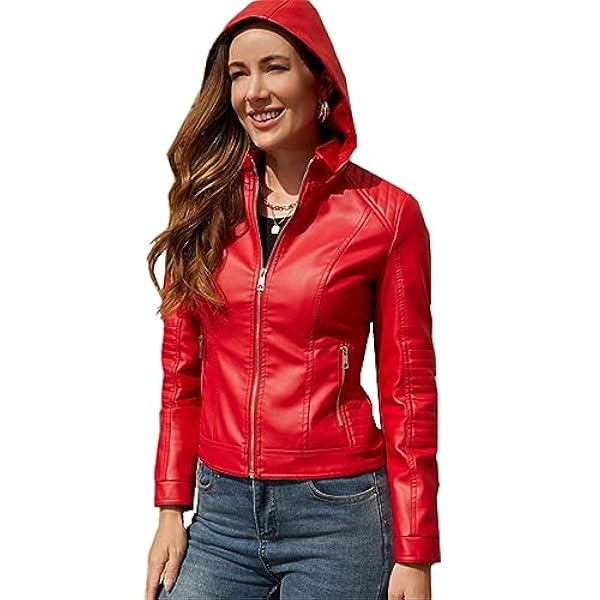 Adhdyuud Vrouwen Casual Hooded Lederen Jas Verwijderbare Winddicht Jassen Motorfiets PU Bomber Jas